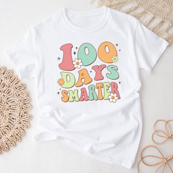 100 Days Smarter Happy 100th Day Of School Groovy Boy Girl T-Shirt TS1103