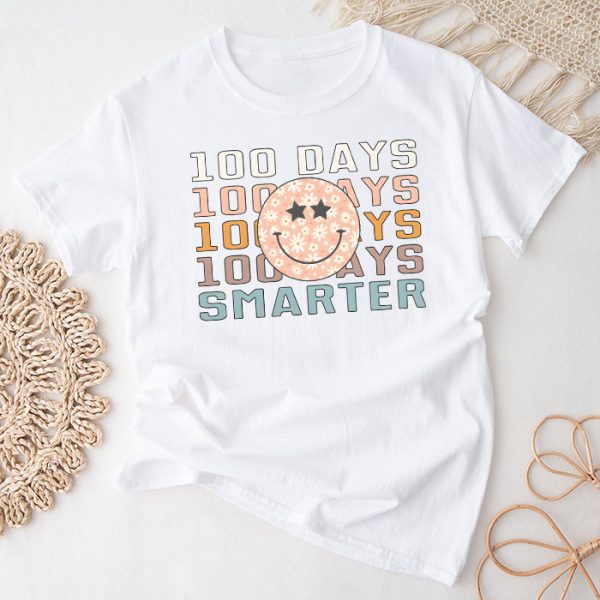 100 Days Smarter Happy 100th Day Of School Groovy Boy Girl T-Shirt TS1104