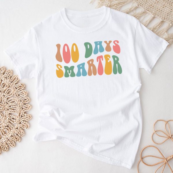 100 Days Smarter Happy 100th Day Of School Groovy Boy Girl T-Shirt TS1106