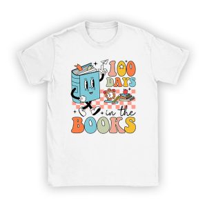 100 Days in the Books Reading Teacher 100th Day of School T-Shirt TS1049