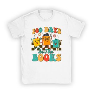 100 Days in the Books Reading Teacher 100th Day of School T-Shirt TS1052