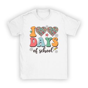 100 Days of School Retro Disco Hearts 100th Day of School T-Shirt TS1221