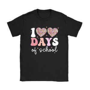 100 Days of School Retro Disco Hearts 100th Day of School T-Shirt TS1223
