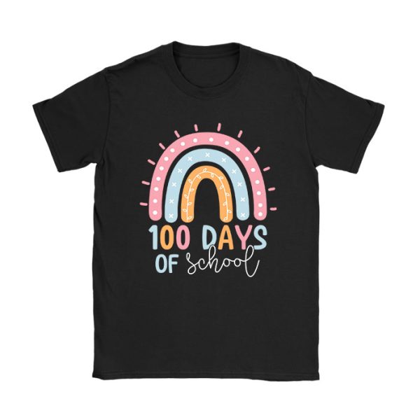 100th Day Of School Teacher 100 Days Smarter Boho Rainbow T-Shirt TS1084