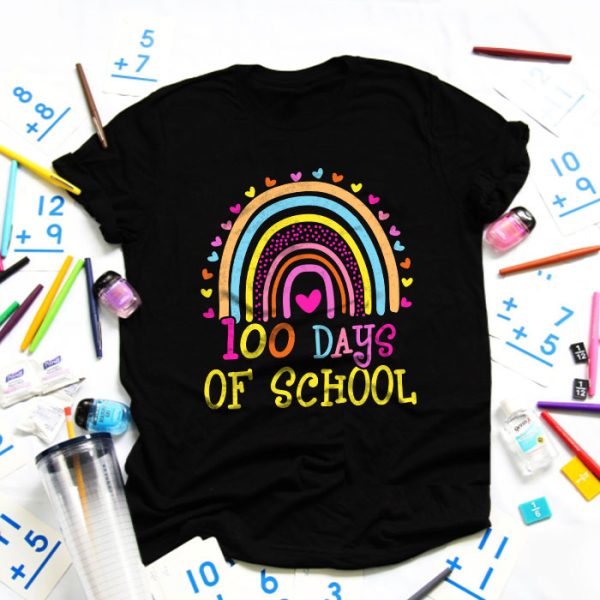 Cute 100 Days Of School Rainbow 100th Day Of School T-Shirt TS1115