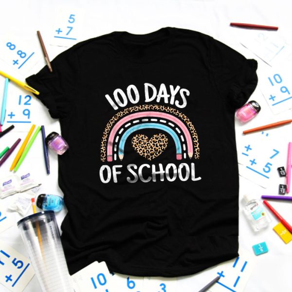 Cute 100 Days Of School Rainbow 100th Day Of School T-Shirt TS1116