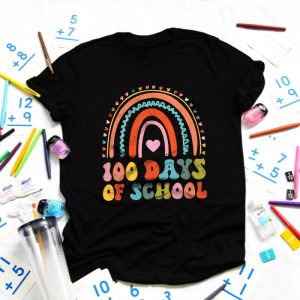 Cute 100 Days Of School Rainbow 100th Day Of School T-Shirt TS1118