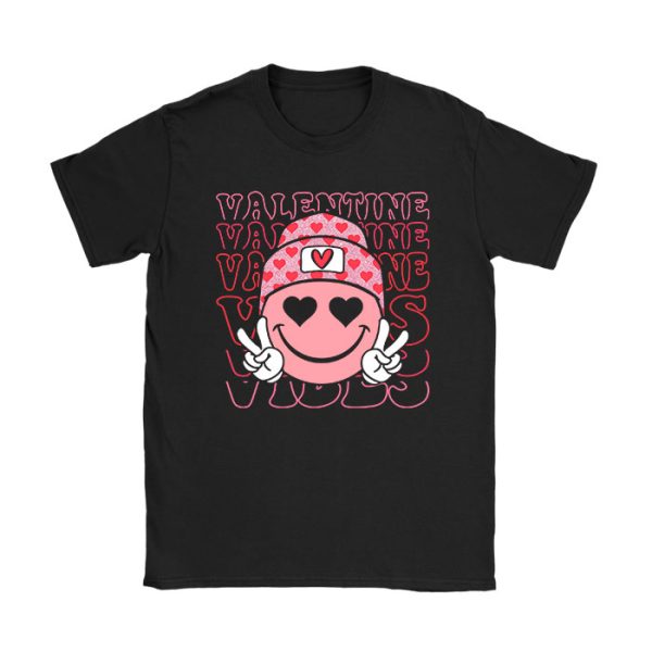 Groovy Checkered Valentine Vibes Valentines Day Girls Womens T-Shirt TS1141