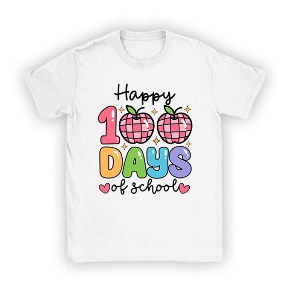 Happy 100 Days Of School Retro Disco 100th Day of School T-Shirt TS1076