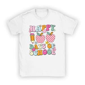 Happy 100th Day Of School Teacher Kids Retro Groovy 100 Days T-Shirt TS1059