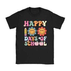 Happy 100th Day Of School Teacher Kids Retro Groovy 100 Days T-Shirt TS1060