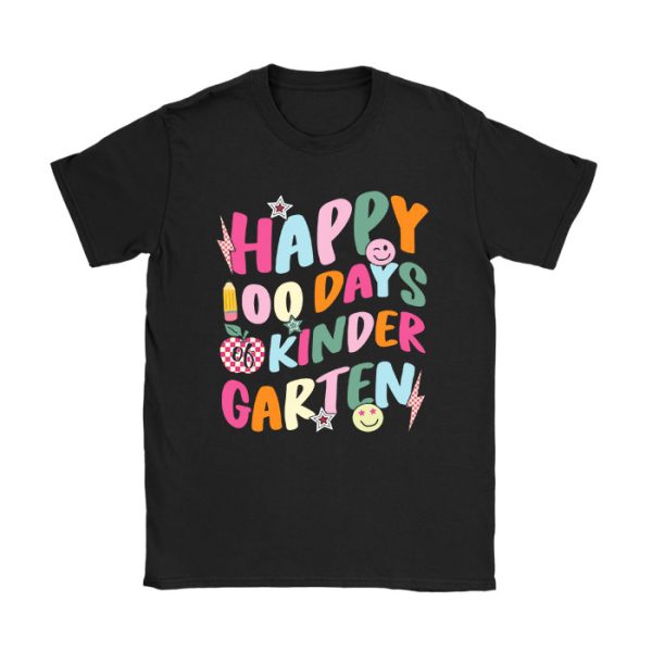 Happy 100th Day of Kindergarten Groovy 100th Day of School T-Shirt TS1216