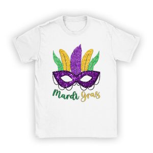 Mardi Gras Shirts For Women Kids Men Beads Mask Feathers Hat T-Shirt TS1261