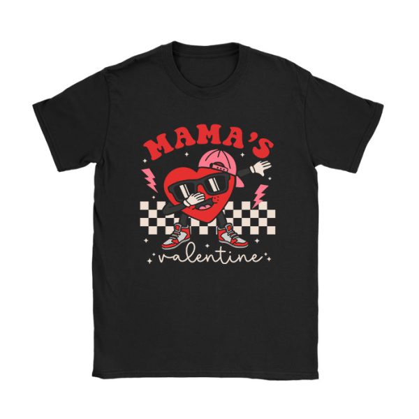 Retro Groovy Mama is My Valentine Cute Heart Boys Girls Kids T-Shirt TS1146