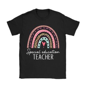 Sped Ed Special Education Teacher SPED Leopard Boho Rainbow T-Shirt TS1098