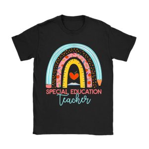 Sped Ed Special Education Teacher SPED Leopard Boho Rainbow T-Shirt TS1102