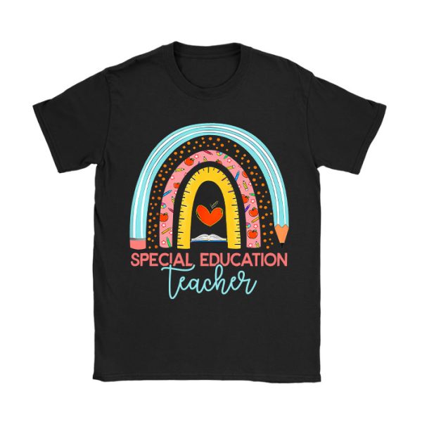 Sped Ed Special Education Teacher SPED Leopard Boho Rainbow T-Shirt TS1102