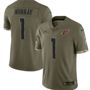 Men Arizona Cardinals #1 Kyler Murray 2022 Olive Salute To Service Limited Stitched Jersey