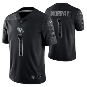 Men Arizona Cardinals #1 Kyler Murray Black Reflective Limited Stitched Football Jersey