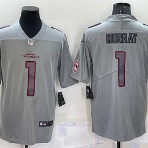 Men Arizona Cardinals #1 Kyler Murray Gray With Patch Atmosphere Fashion Stitched Jersey