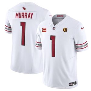 Men Arizona Cardinals #1 Kyler Murray White 2023 F.U.S.E. With 4-Star C Patch And John Madden Patch Vapor Limited Football Stitched Jersey