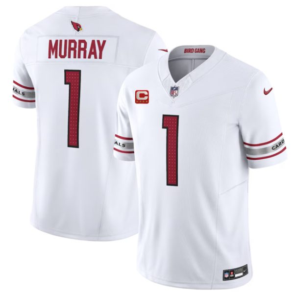 Men Arizona Cardinals #1 Kyler Murray White 2023 F.U.S.E. With 4-Star C Patch Vapor Untouchable F.U.S.E. Limited Football Stitched Jersey