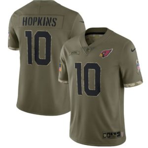 Men Arizona Cardinals #10 DeAndre Hopkins 2022 Olive Salute To Service Limited Stitched Jersey