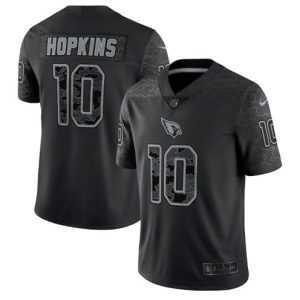 Men Arizona Cardinals #10 DeAndre Hopkins Black Reflective Limited Stitched Football Jersey