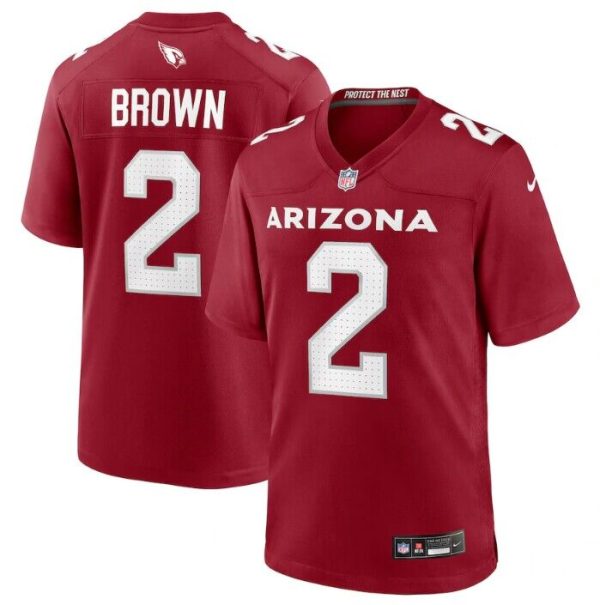 Men Arizona Cardinals #2 Marquise Brown Red Stitched Game Football Jersey