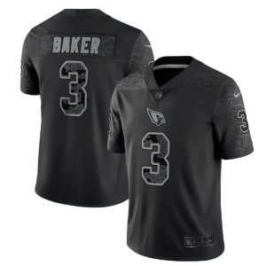 Men Arizona Cardinals #3 Budda Baker Black Reflective Limited Stitched Football Jersey