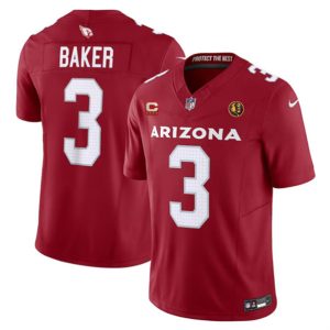 Men Arizona Cardinals #3 Budda Baker Red 2023 F.U.S.E. With 4-Star C Patch And John Madden Patch Vapor Limited Football Stitched Jersey