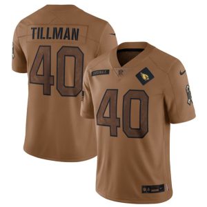 Men Arizona Cardinals #40 Pat Tillman 2023 Brown Salute To Service Limited Football Stitched Jersey