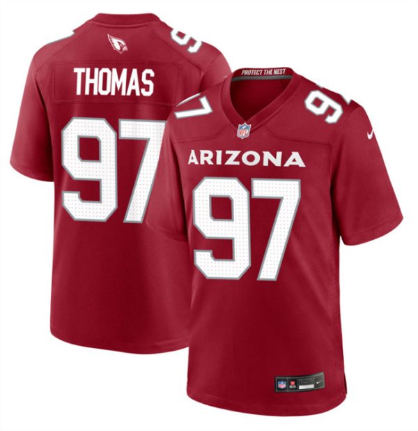 Men Arizona Cardinals #97 Cameron Thomas Red 2023 Football Stitched Game Jersey