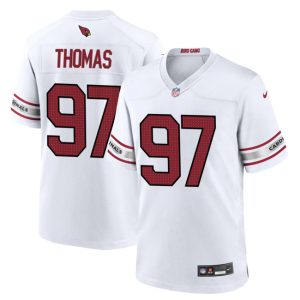 Men Arizona Cardinals #97 Cameron Thomas White 2023 Football Stitched Game Jersey