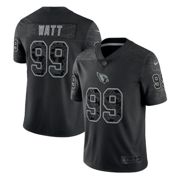 Men Arizona Cardinals #99 J.J. Watt Black Reflective Limited Stitched Football Jersey