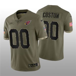 Men Arizona Cardinals Active Player Custom 2022 Olive Salute To Service Limited Stitched Jersey