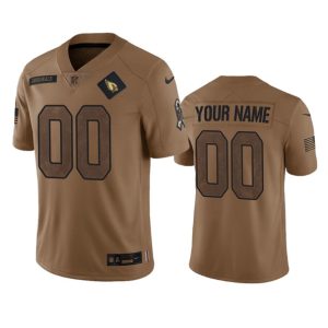 Men Arizona Cardinals Active Player Custom 2023 Brown Salute To Service Limited Stitched Jersey