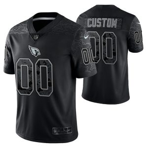 Men Arizona Cardinals Active Player Custom Black Reflective Limited Stitched Football Jersey