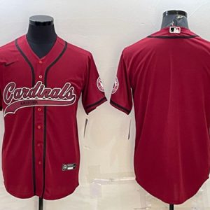 Men Arizona Cardinals Blank Red With Patch Cool Base Stitched Baseball Jersey