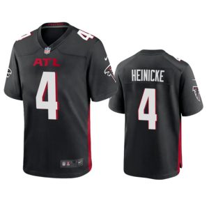 Men Atlanta Falcons #4 Taylor Heinicke New Black Football Stitched Game Jersey