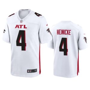 Men Atlanta Falcons #4 Taylor Heinicke New White Football Stitched Game Jersey