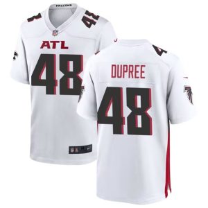 Men Atlanta Falcons #48 Bud Dupree White Stitched Game Jersey