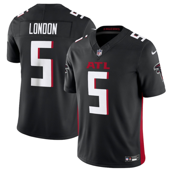 Men Atlanta Falcons #5 Drake London Black 2023 F.U.S.E. Vapor Untouchable Limited Stitched Football Jersey