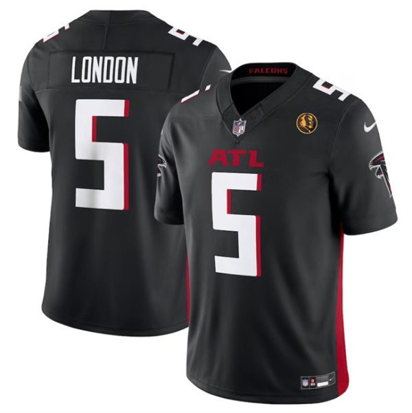 Men Atlanta Falcons #5 Drake London Black 2023 F.U.S.E. With John Madden Patch Vapor Limited Football Stitched Jersey