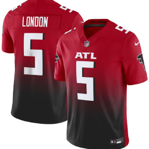 Men Atlanta Falcons #5 Drake London Red/Black 2023 F.U.S.E. Vapor Untouchable Limited Football Stitched Jersey