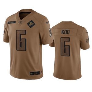 Men Atlanta Falcons #6 Younghoe Koo 2023 Brown Salute To Setvice Limited Football Stitched Jersey