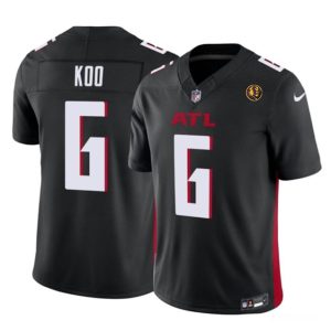 Men Atlanta Falcons #6 Younghoe Koo Black 2023 F.U.S.E. With John Madden Patch Vapor Limited Football Stitched Jersey