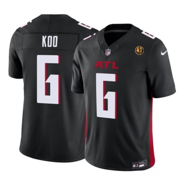 Men Atlanta Falcons #6 Younghoe Koo Black 2023 F.U.S.E. With John Madden Patch Vapor Limited Football Stitched Jersey