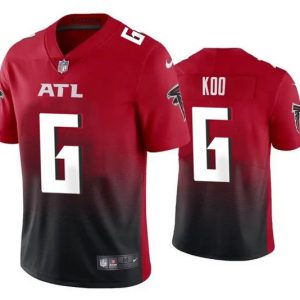 Men Atlanta Falcons #6 Younghoe Koo New Black/Red Vapor Untouchable Limited Stitched Jersey