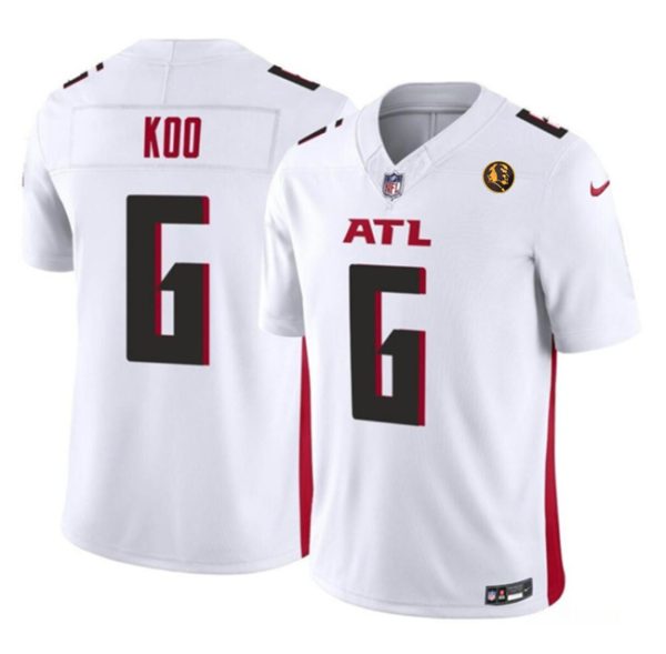 Men Atlanta Falcons #6 Younghoe Koo White 2023 F.U.S.E. With John Madden Patch Vapor Limited Football Stitched Jersey